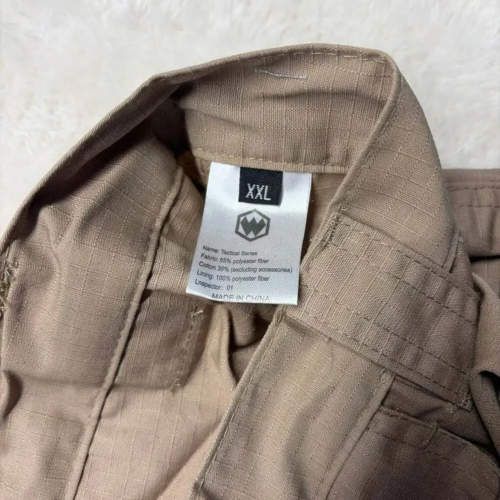 Tactical Pants Khaki Tan Outdoor Hiking Military RipStop Cargo Pants Men’s XXL